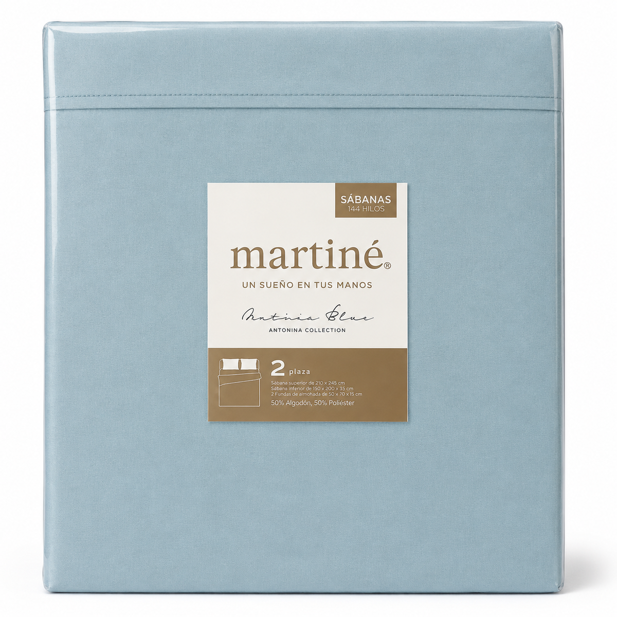 Jg de sábanas lisa Antonia 2 plazas Azul Marino