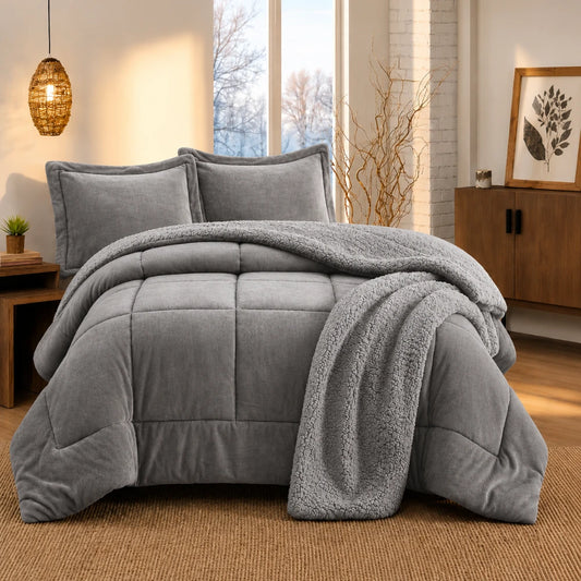 Cubrecama Martiné Flannel Gris 2 Plazas