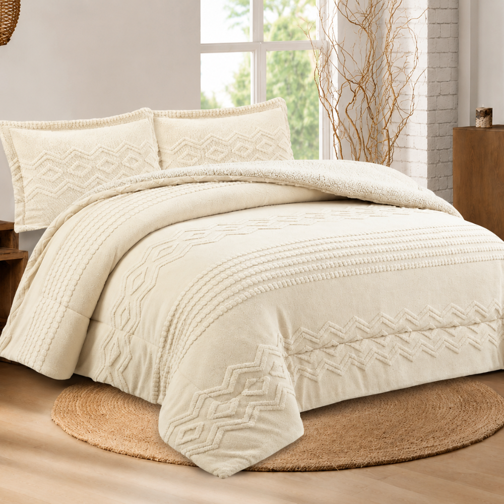Cubrecama Martiné Sherpa Beige 2 Plazas