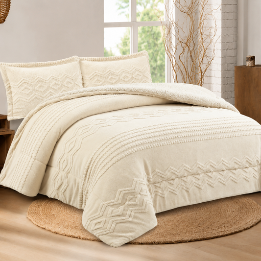 Cubrecama Martiné Sherpa Beige 2 Plazas