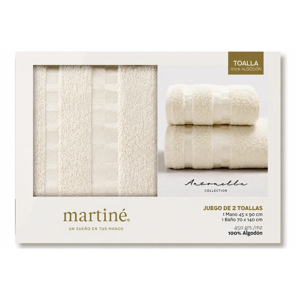 Juego de 2 Toallas Martiné Antonella Beige