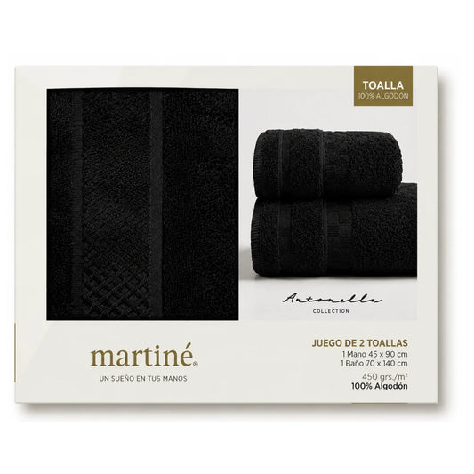Juego de 2 Toallas Martiné Antonella Negra