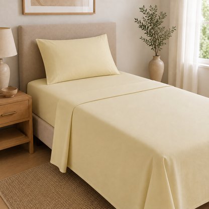 Jg de sábanas lisa Antonia 1,5 plazas Beige