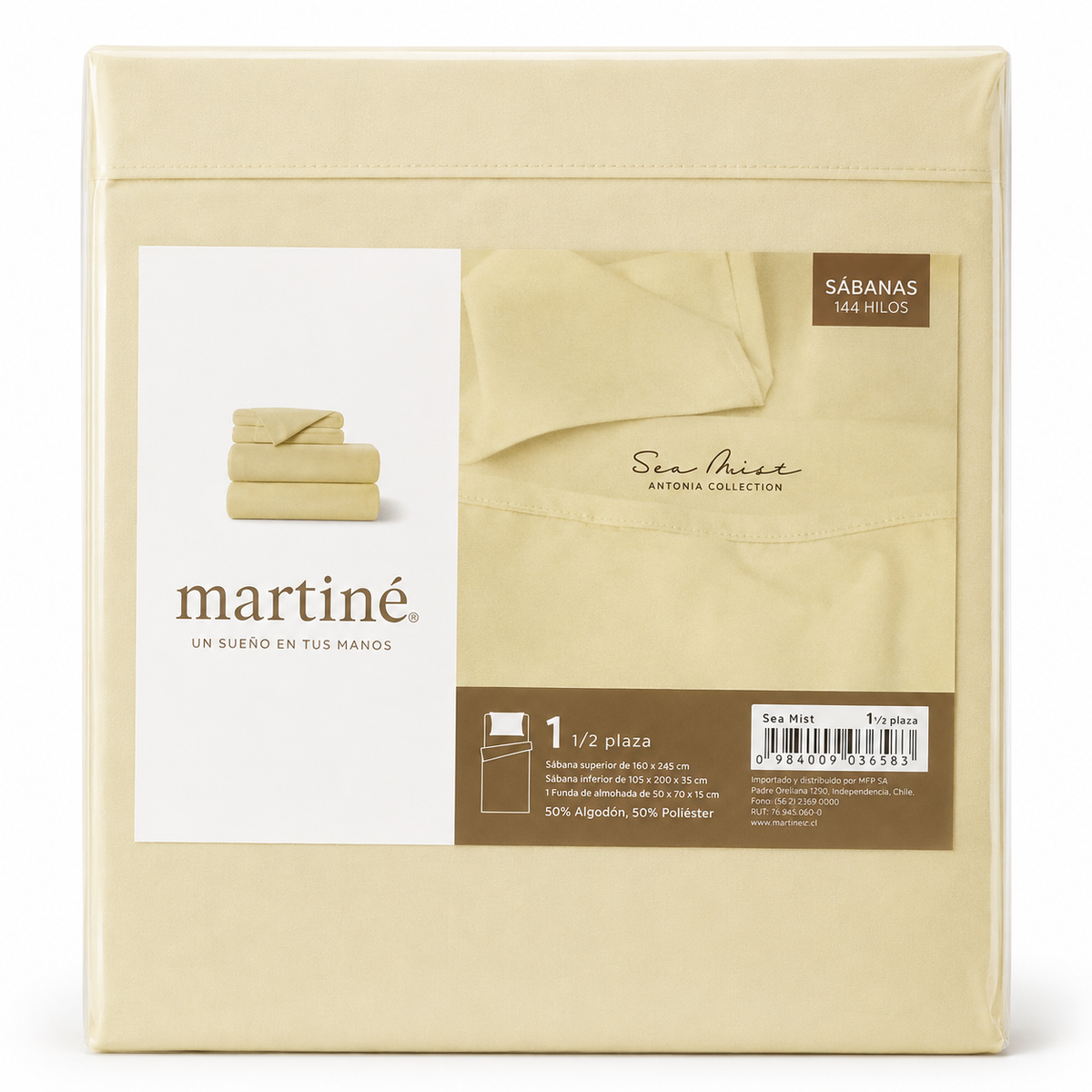 Jg de sábanas lisa Antonia 1,5 plazas Beige