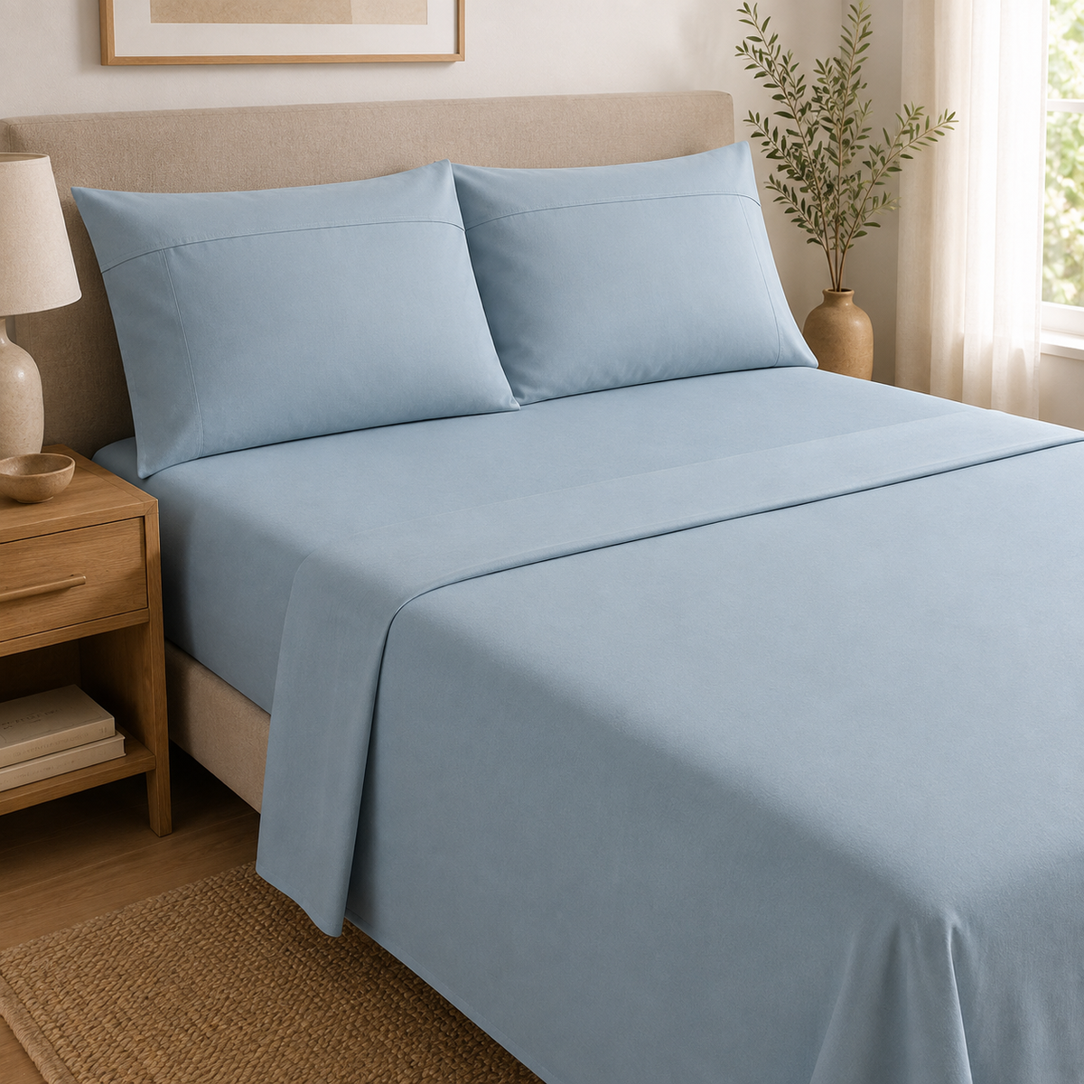 Jg de sábanas lisa Antonia 2 plazas Azul Marino