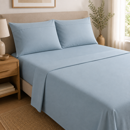 Jg de sábanas lisa Antonia 2 plazas Azul Marino