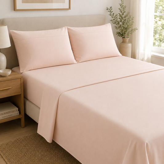 Jg de sábanas lisa Antonia 2 plazas Rosado